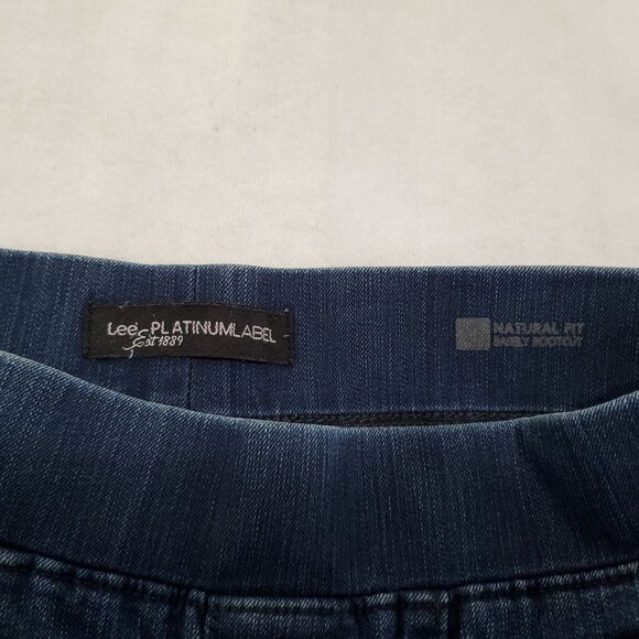 Lee Platinum Label Natural Fit Jeans Barely Bootcut Blue Stretch Waist Womens 6 - Picture 7 of 14